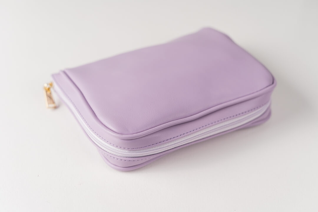 Handmade Leather Jewelry Organizer - Pastel Purple