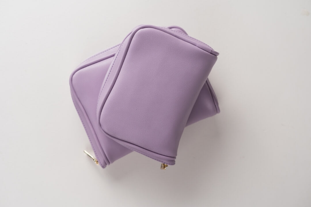 Handmade Leather Jewelry Organizer - Pastel Purple