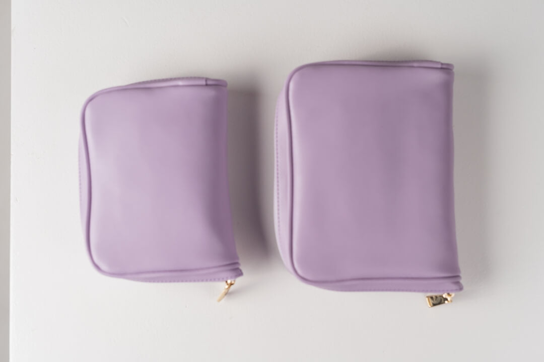 Handmade Leather Jewelry Organizer - Pastel Purple