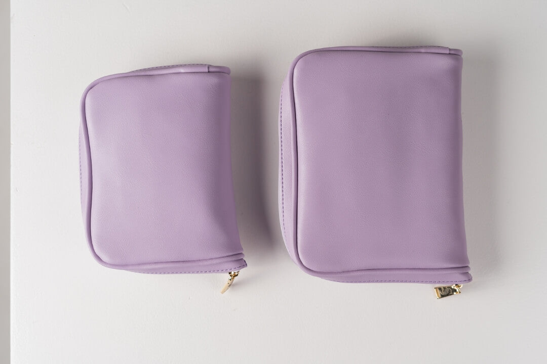 Handmade Leather Jewelry Organizer - Pastel Purple